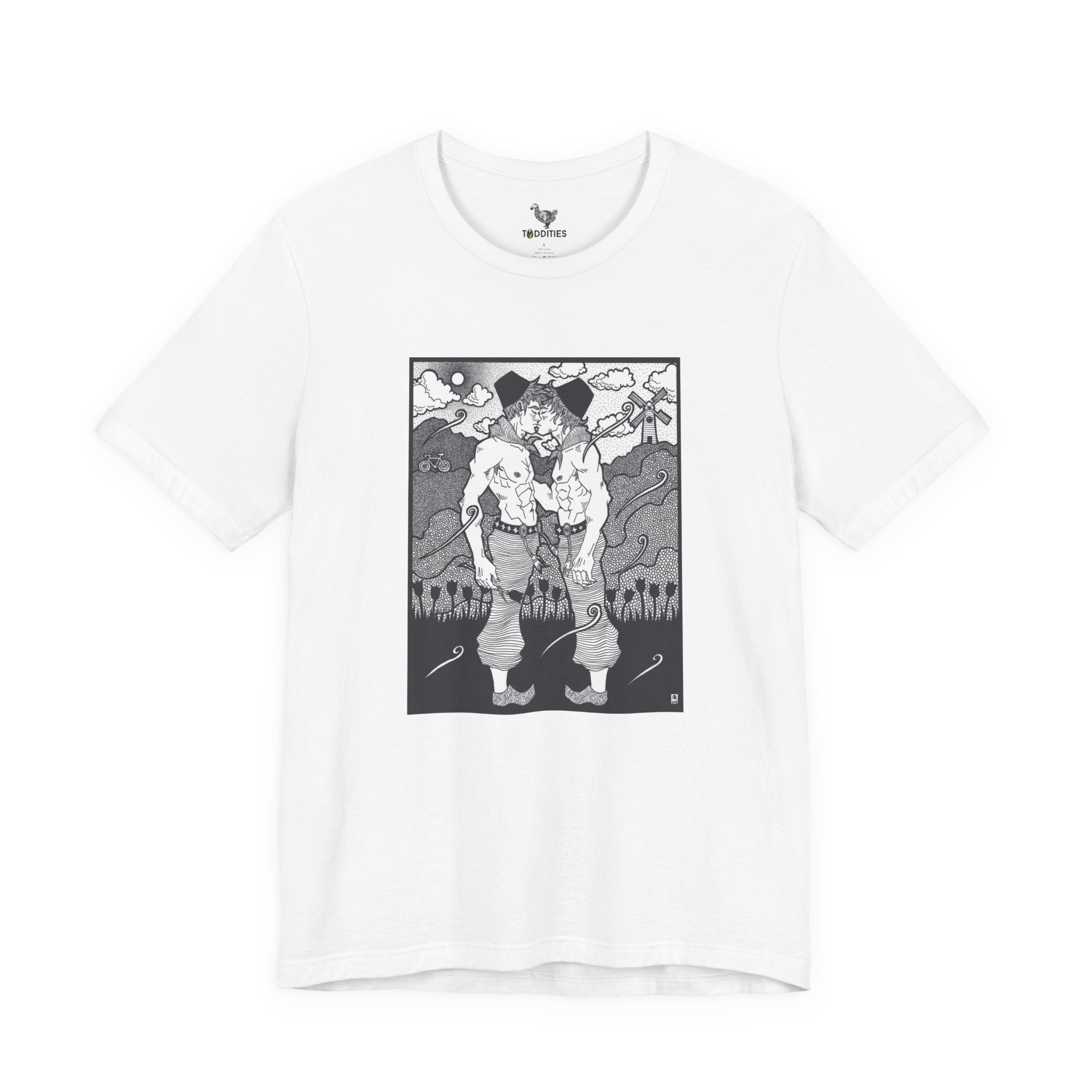 Dutch Gay  Couple B & W Unisex Heavy Cotton Tshirt