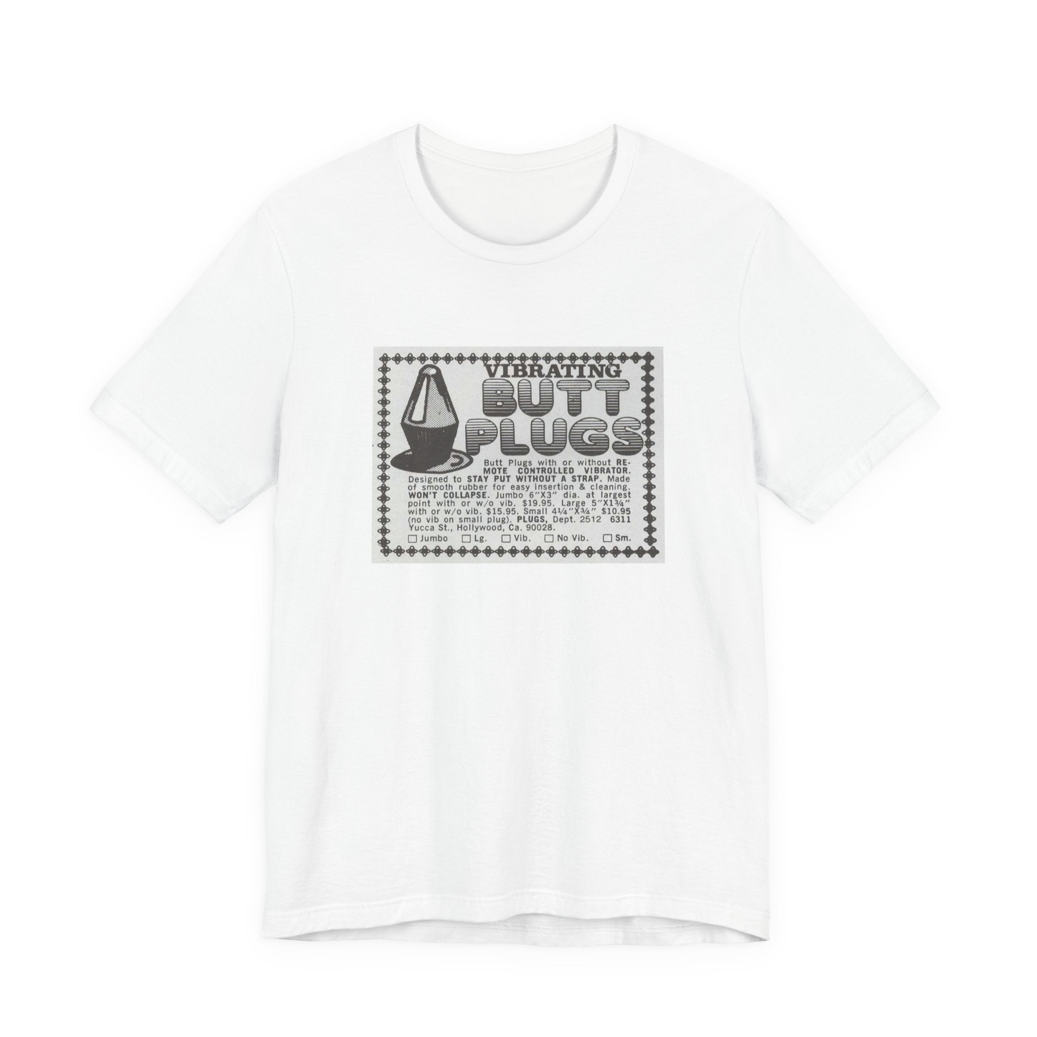 Vibrating Butt Plug Unisex Jersey Short Sleeve Tee