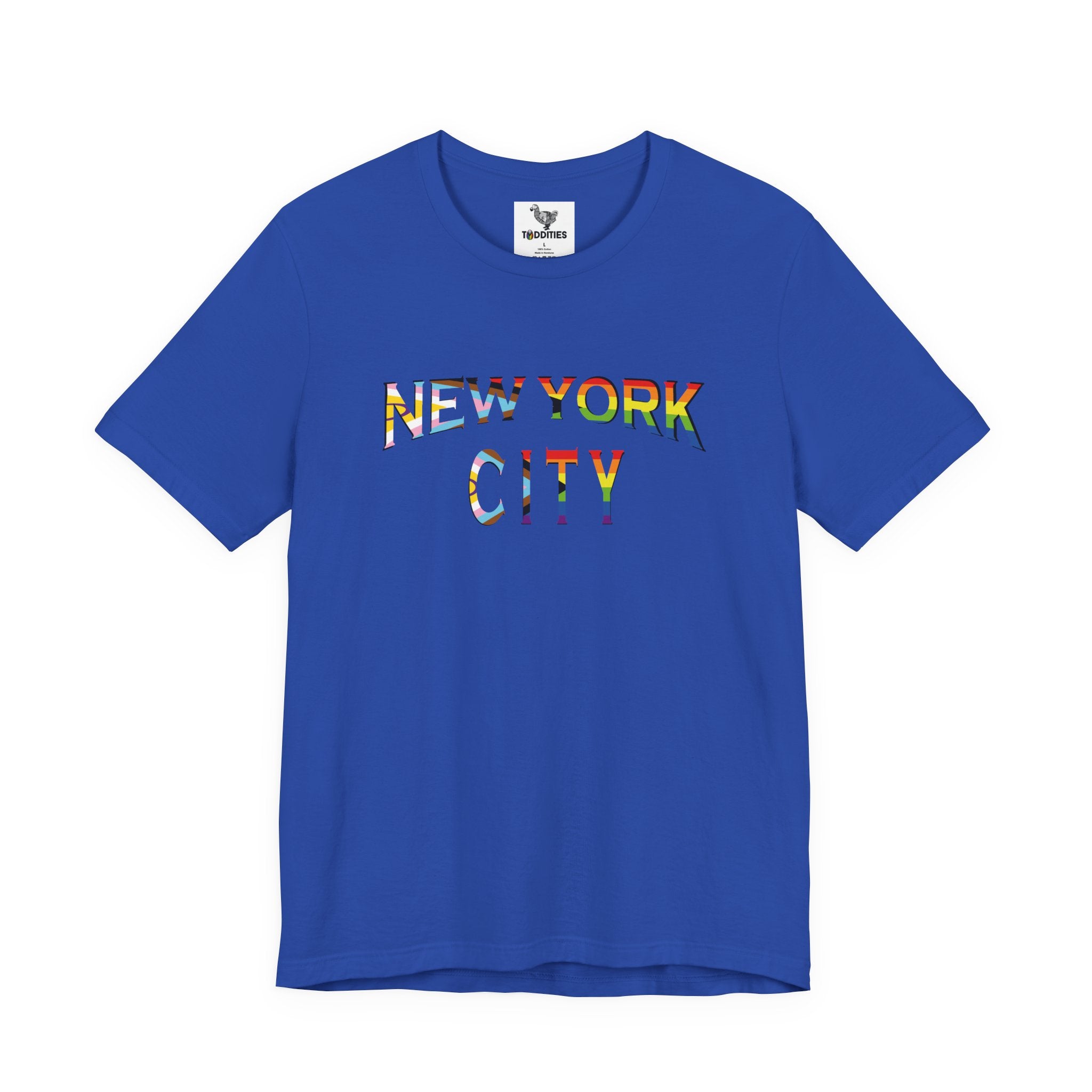 NEW YORK CITY Text Intersex Progress Pride Flag Unisex Jersey Short Sleeve Tee
