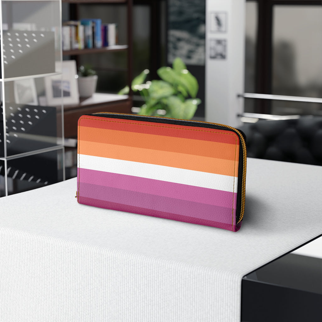 Lesbian Flag Zipper Wallet