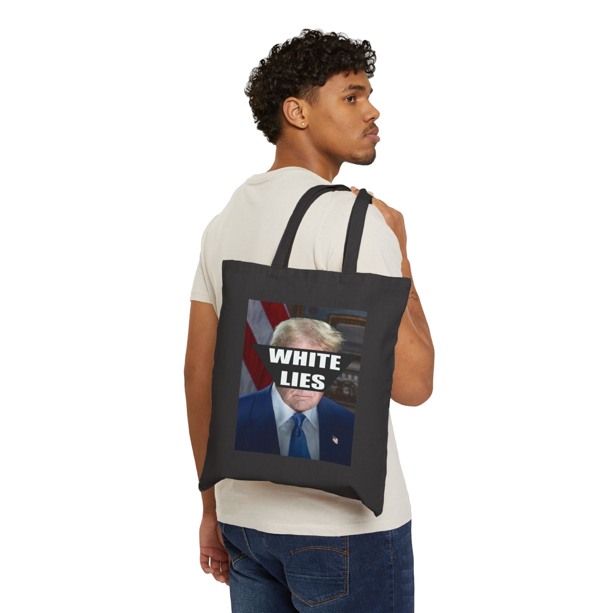 Trump WHTE LIES Cotton Canvas Tote Bag