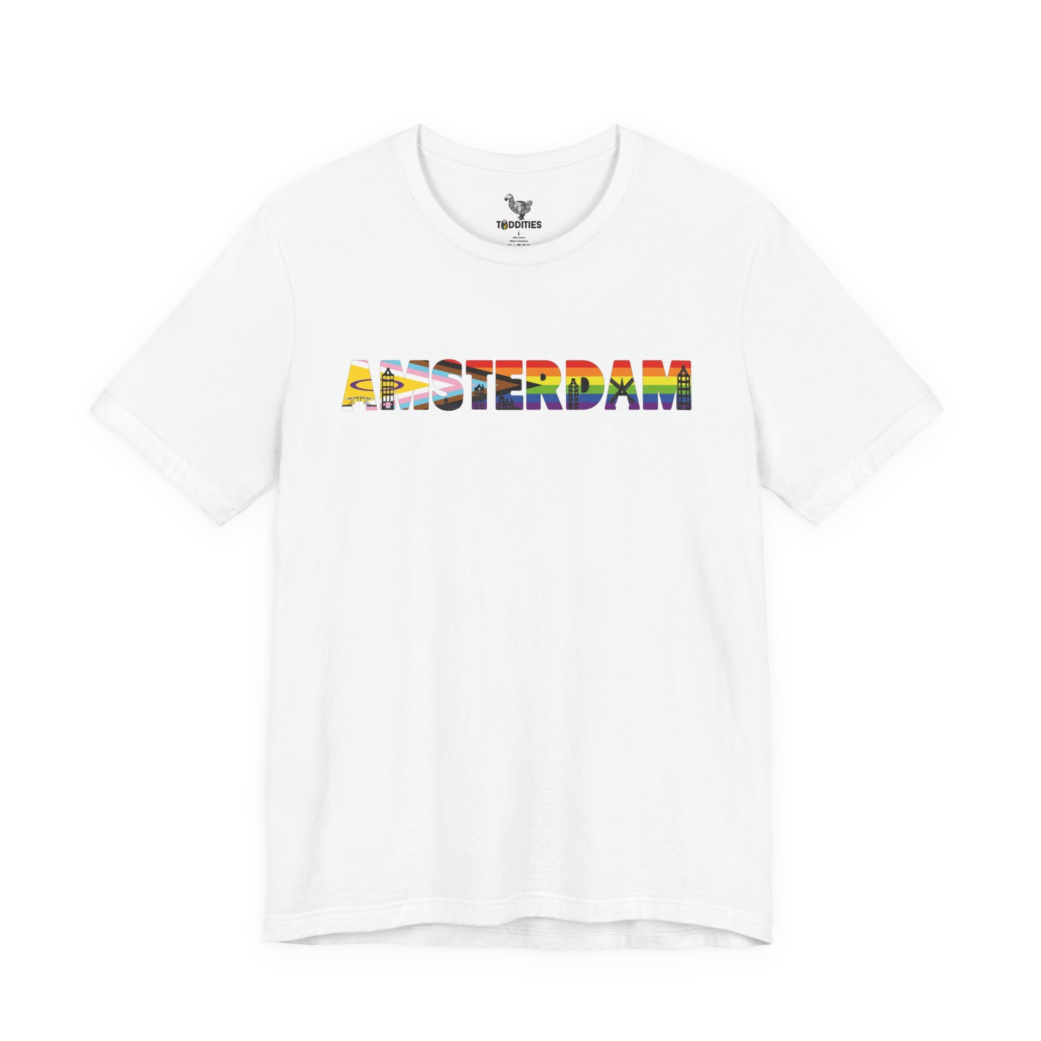 Amsterdam Text Intersex Progress Pride Flag Unisex Tshirt