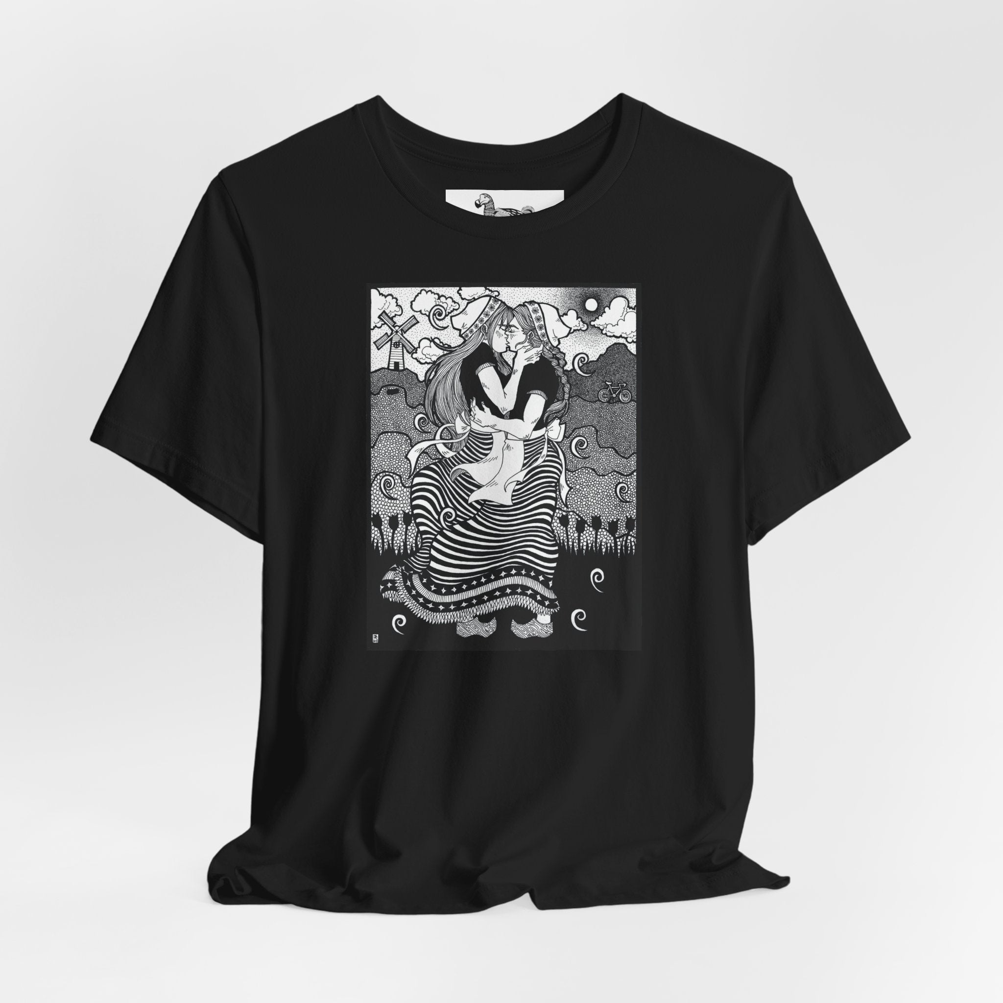 Dutch Lesbian Couple B & W Unisex Heavy Cotton Tshirt