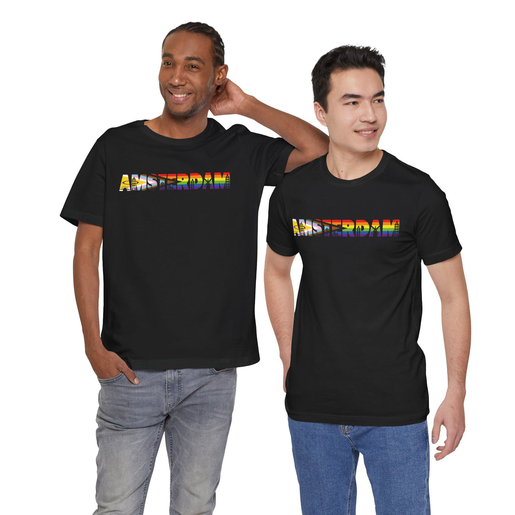 Amsterdam Text Intersex Progress Pride Flag Unisex Tshirt