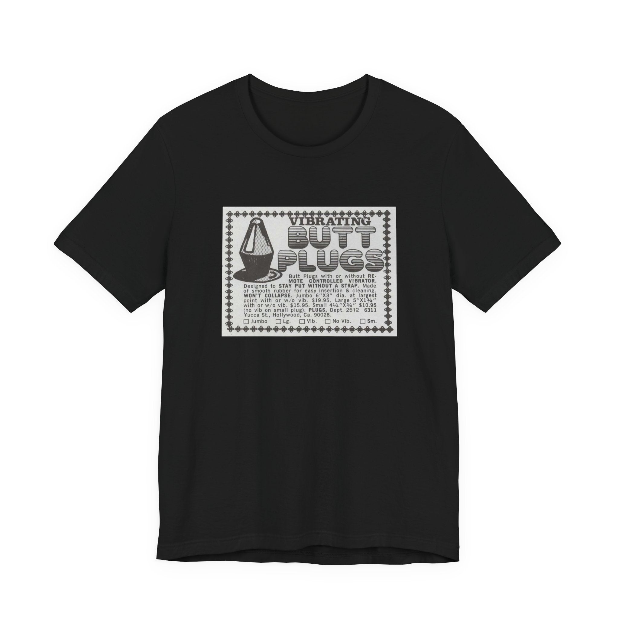 Vibrating Butt Plug Unisex Jersey Short Sleeve Tee