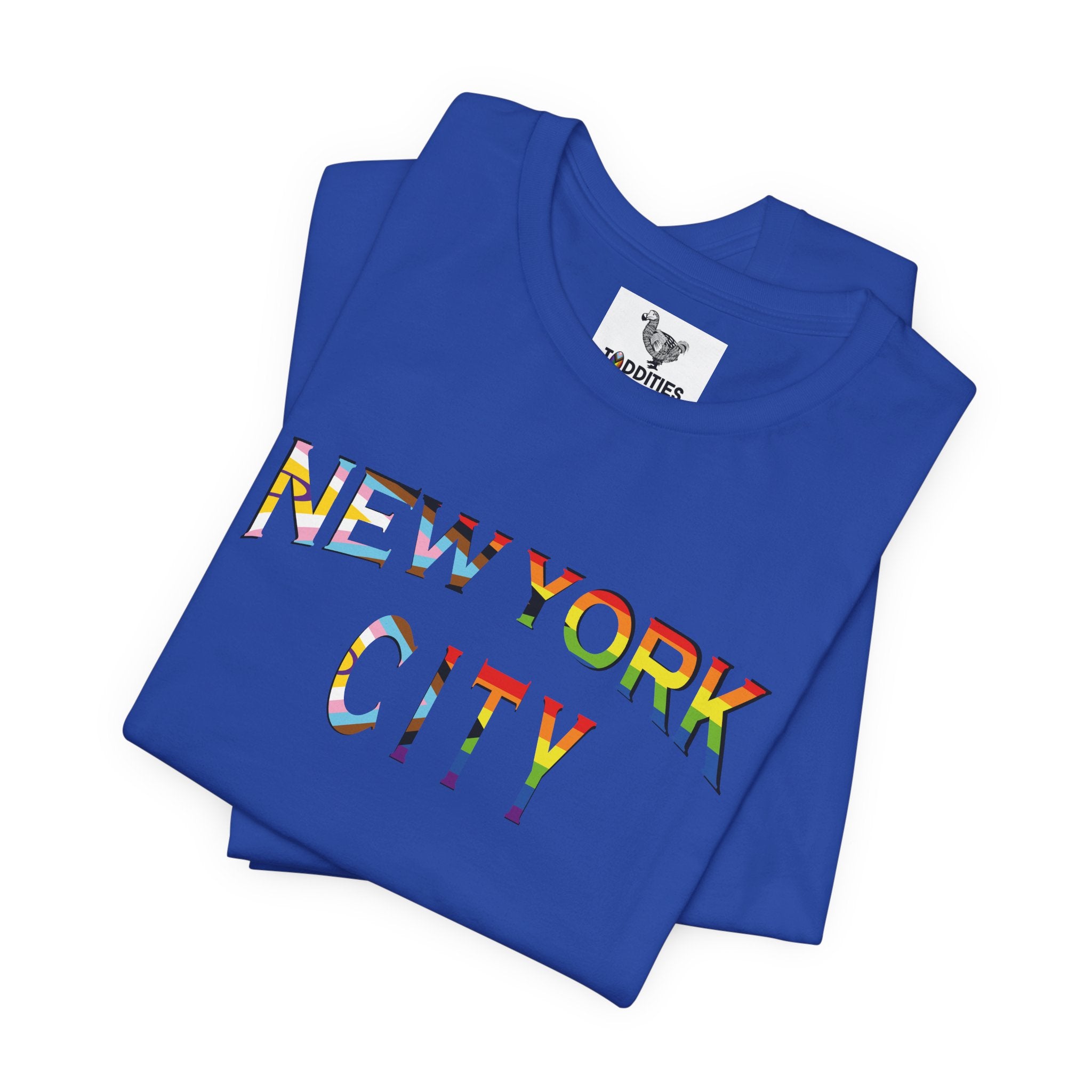 NEW YORK CITY Text Intersex Progress Pride Flag Unisex Jersey Short Sleeve Tee
