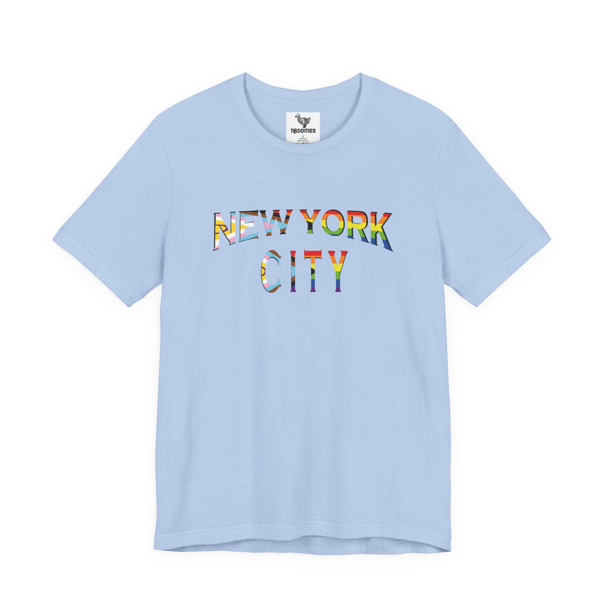 NEW YORK CITY Text Intersex Progress Pride Flag Unisex Jersey Short Sleeve Tee
