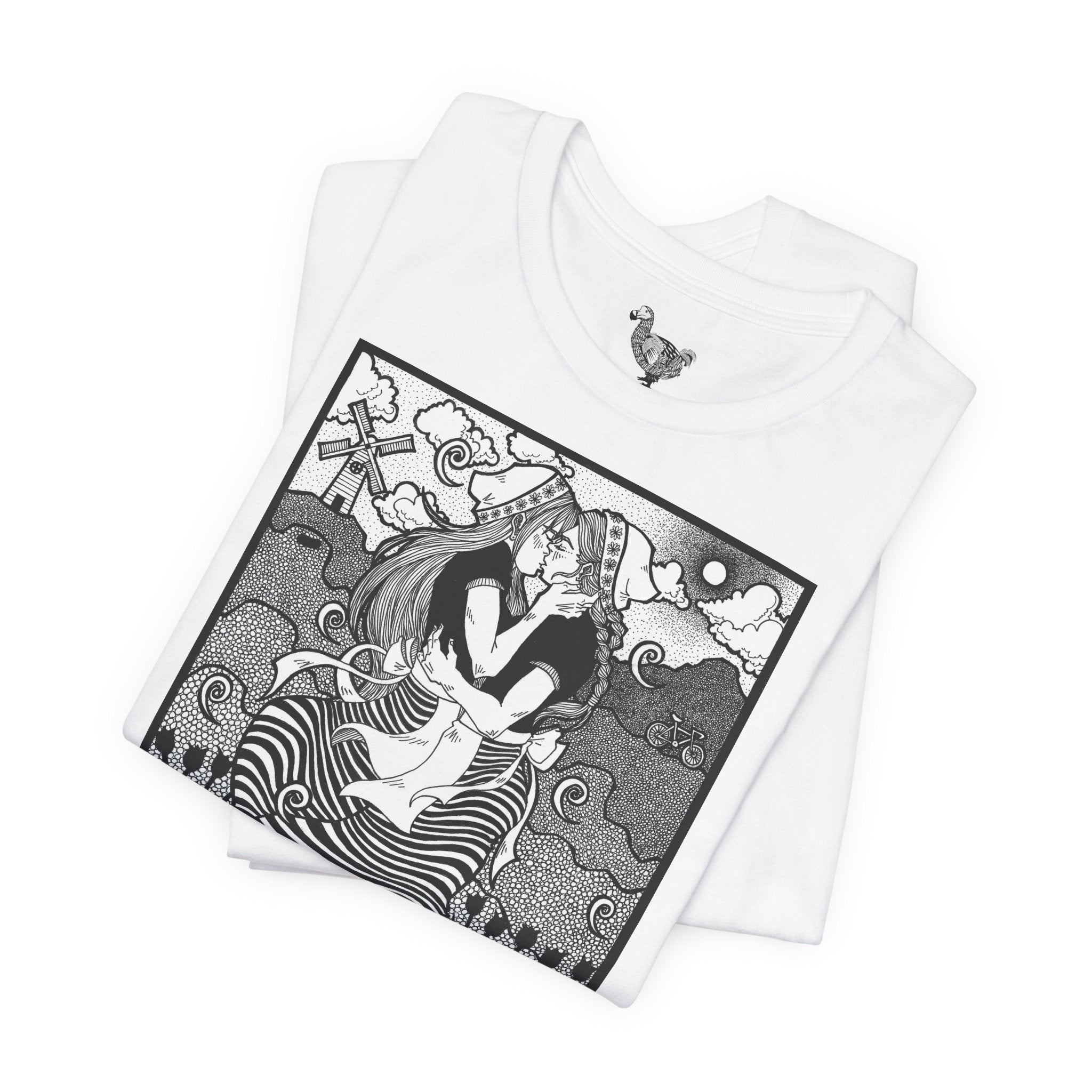 Dutch Lesbian Couple B & W Unisex Heavy Cotton Tshirt