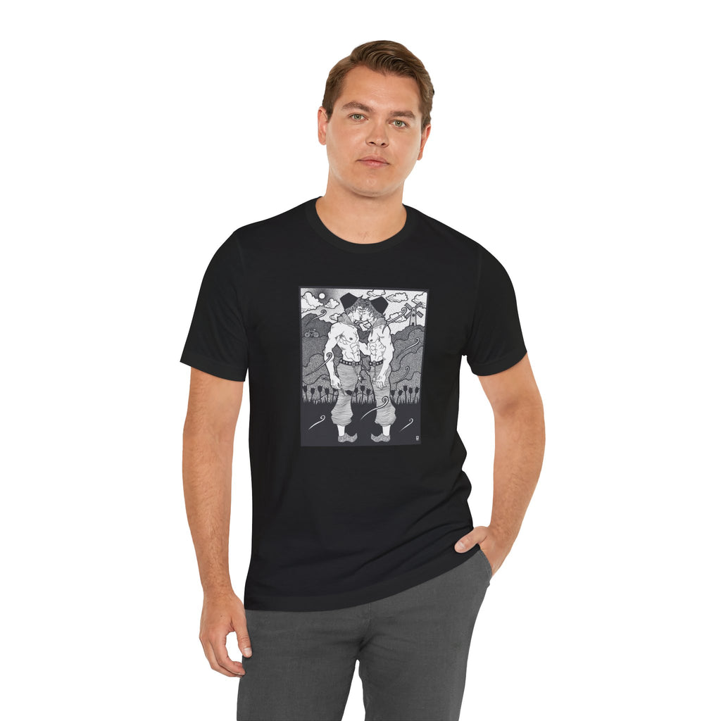Dutch Gay  Couple B & W Unisex Heavy Cotton Tshirt