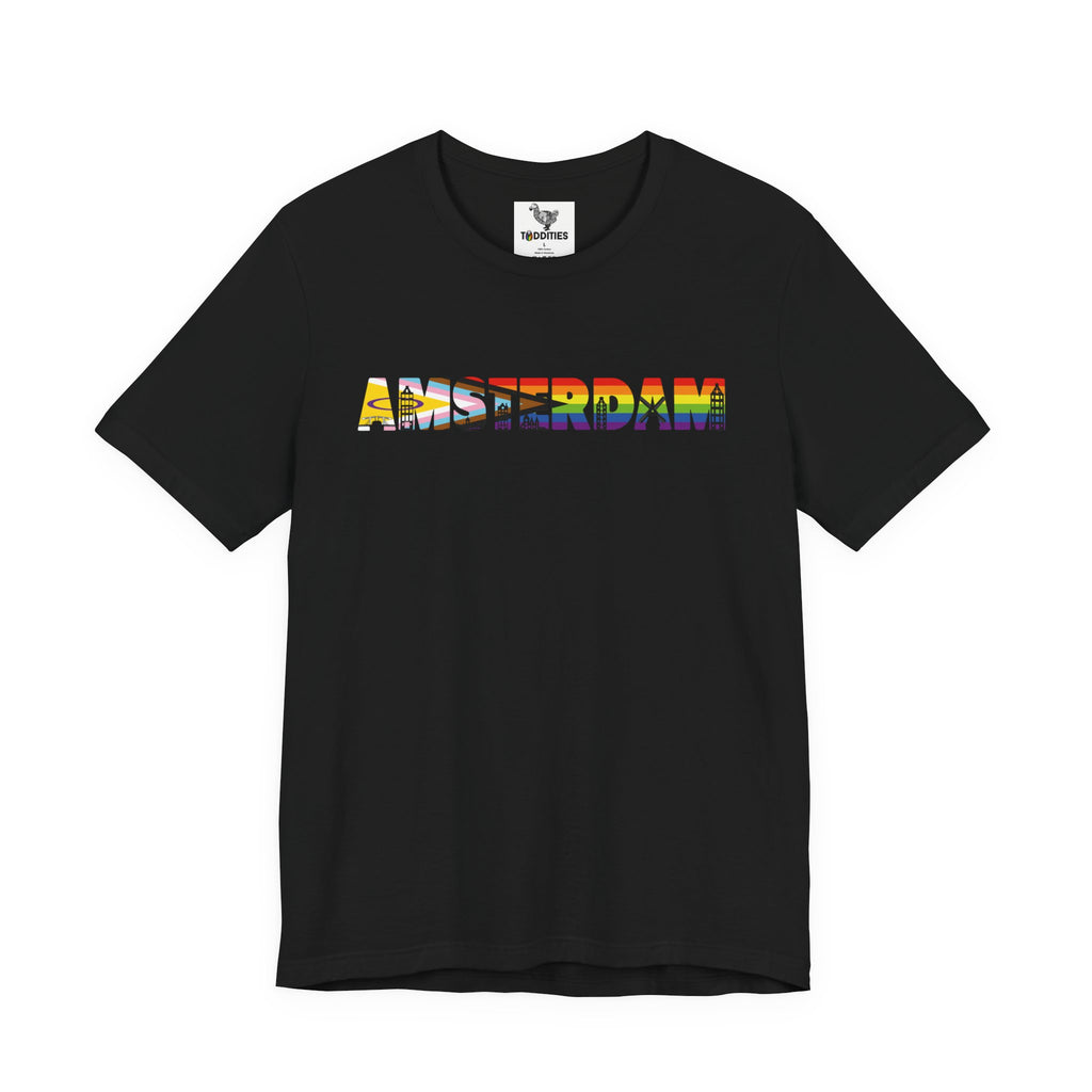 Amsterdam Text Intersex Progress Pride Flag Unisex Tshirt