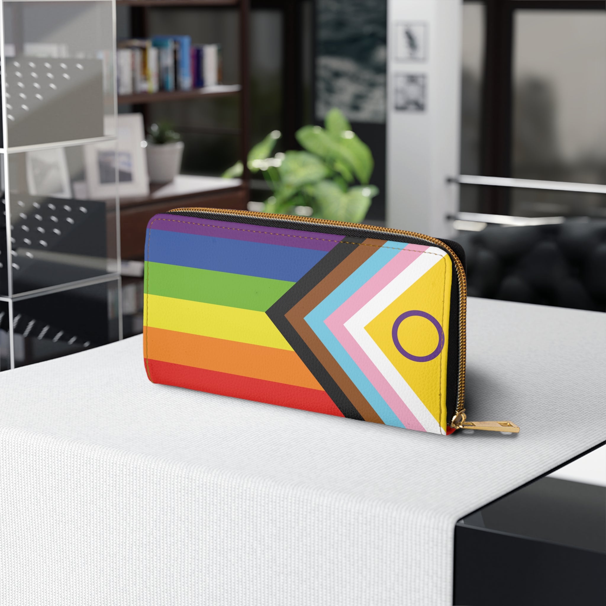 Intersex Progress Pride Flag Zipper Wallet