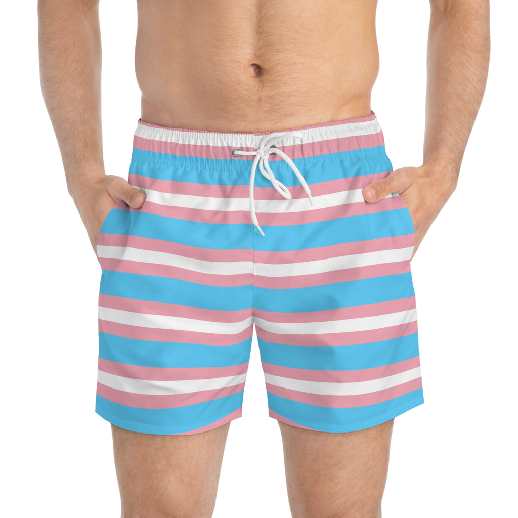 Transgender Flag Swim Shorts Trunks