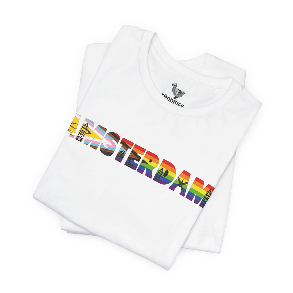 Amsterdam Text Intersex Progress Pride Flag Unisex Tshirt
