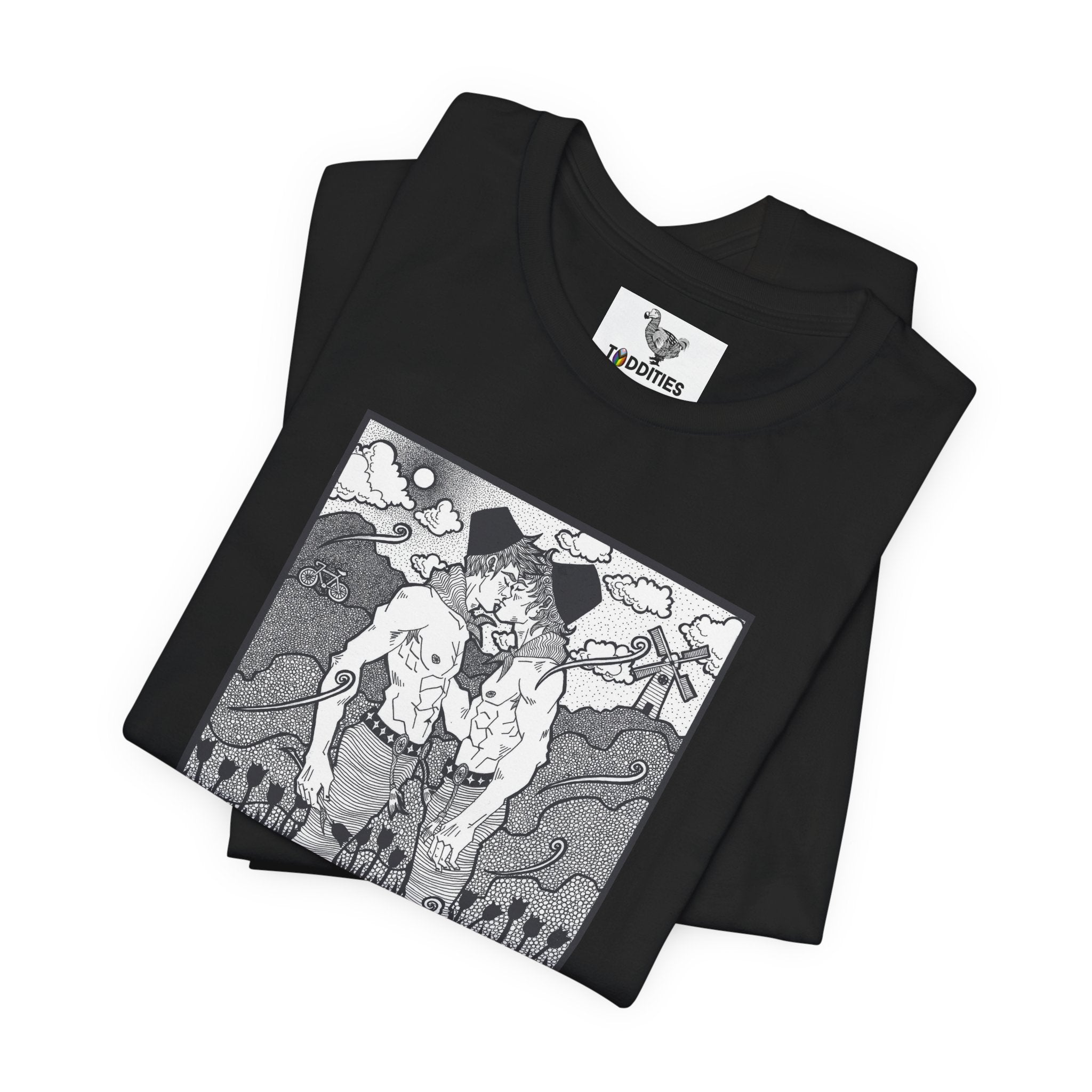 Dutch Gay  Couple B & W Unisex Heavy Cotton Tshirt