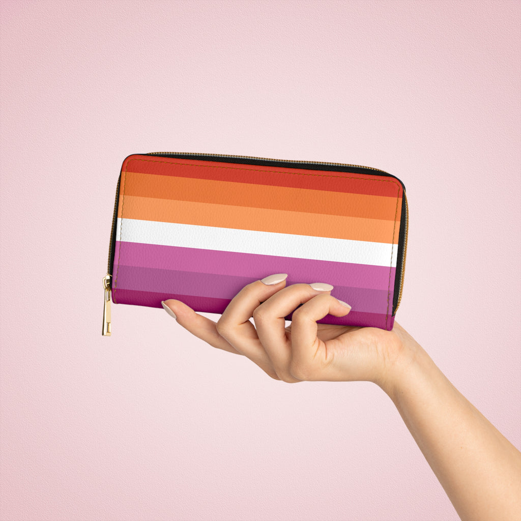Lesbian Flag Zipper Wallet