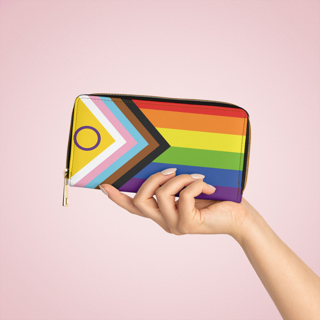 Intersex Progress Pride Flag Zipper Wallet