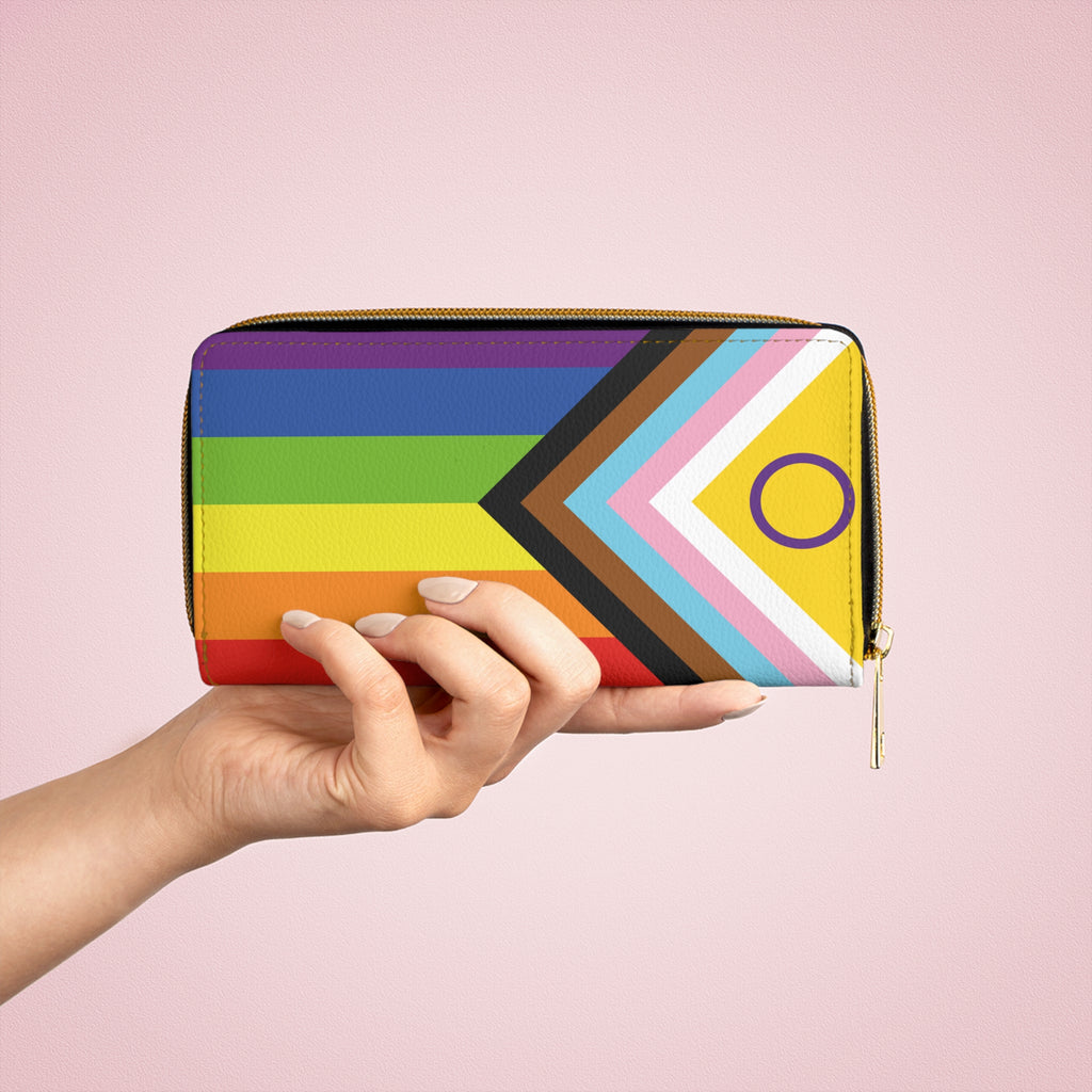 Intersex Progress Pride Flag Zipper Wallet