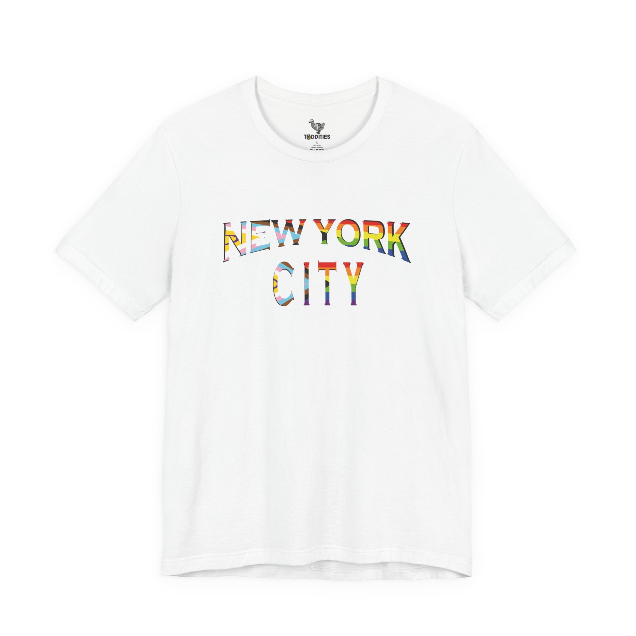 NEW YORK CITY Text Intersex Progress Pride Flag Unisex Jersey Short Sleeve Tee