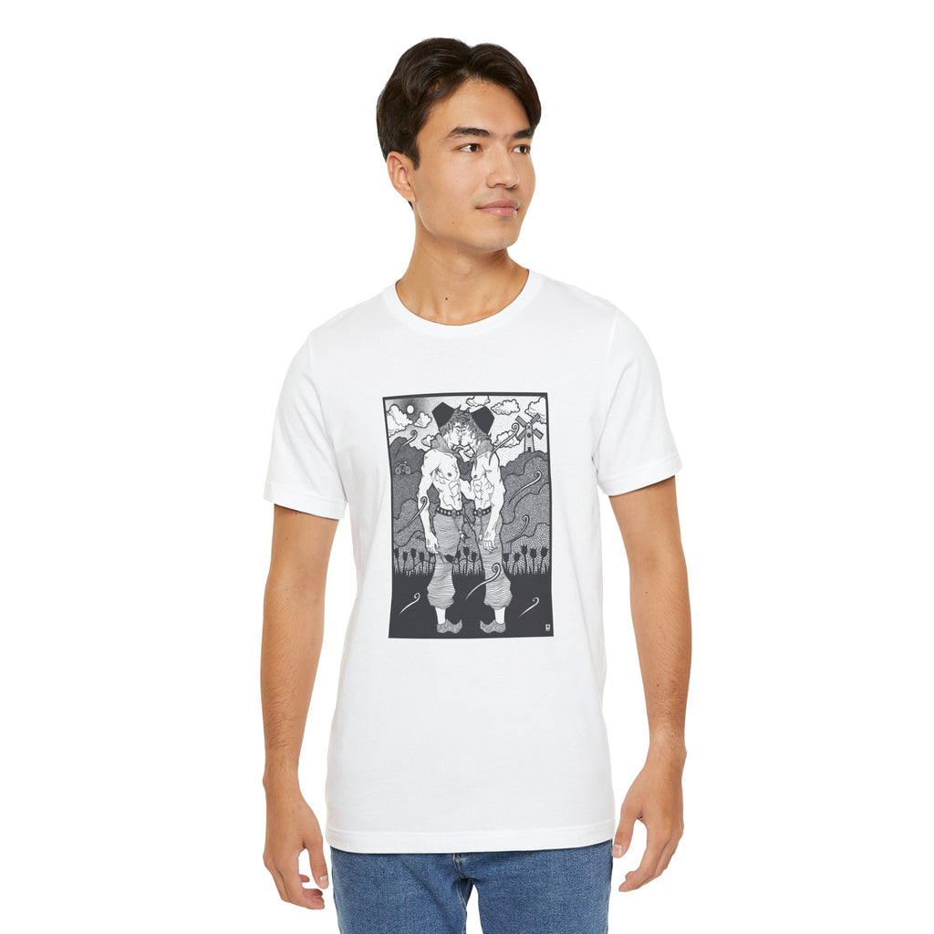 Dutch Gay  Couple B & W Unisex Heavy Cotton Tshirt
