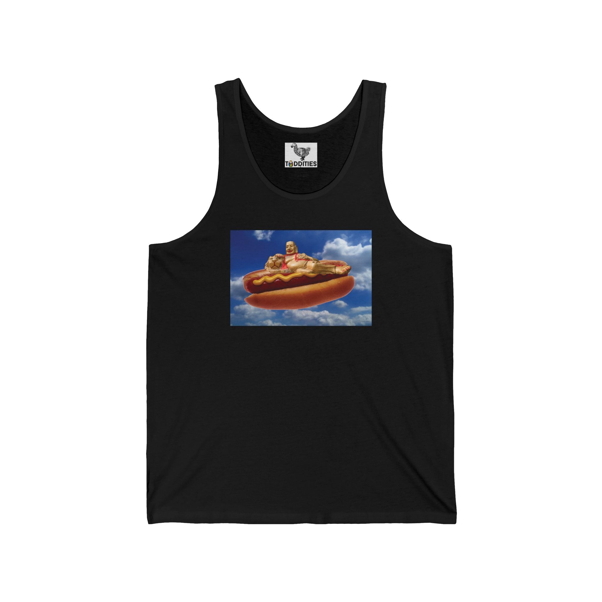 Buddha on a Hot Dog Unisex Cotton Tank Top