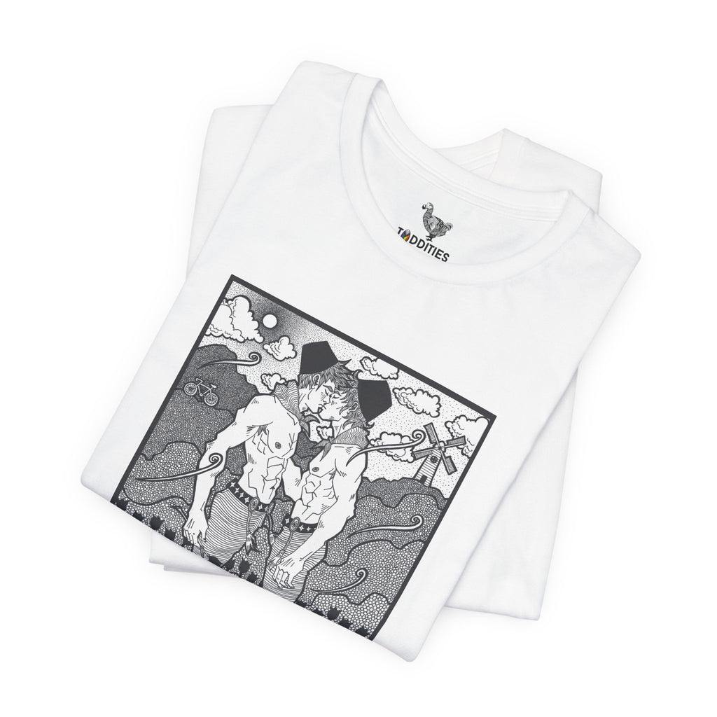 Dutch Gay  Couple B & W Unisex Heavy Cotton Tshirt