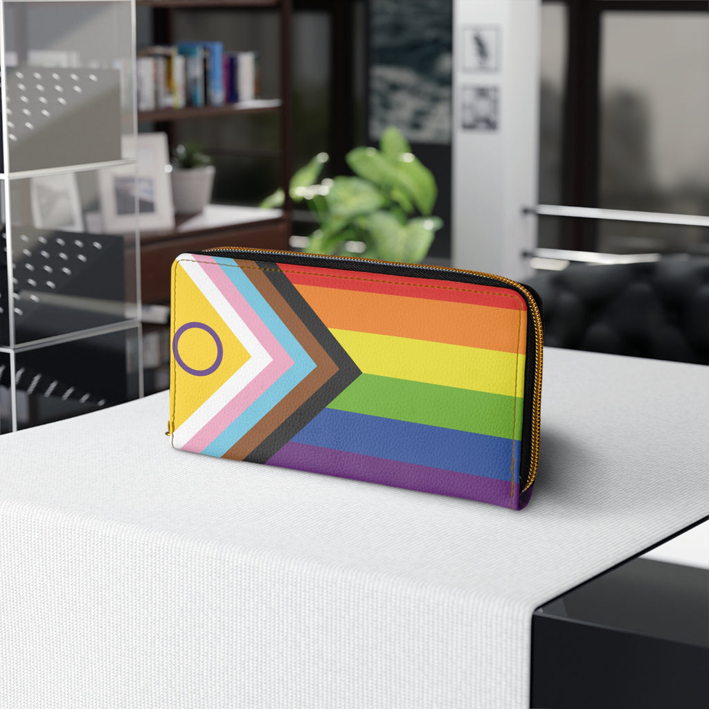 Intersex Progress Pride Flag Zipper Wallet