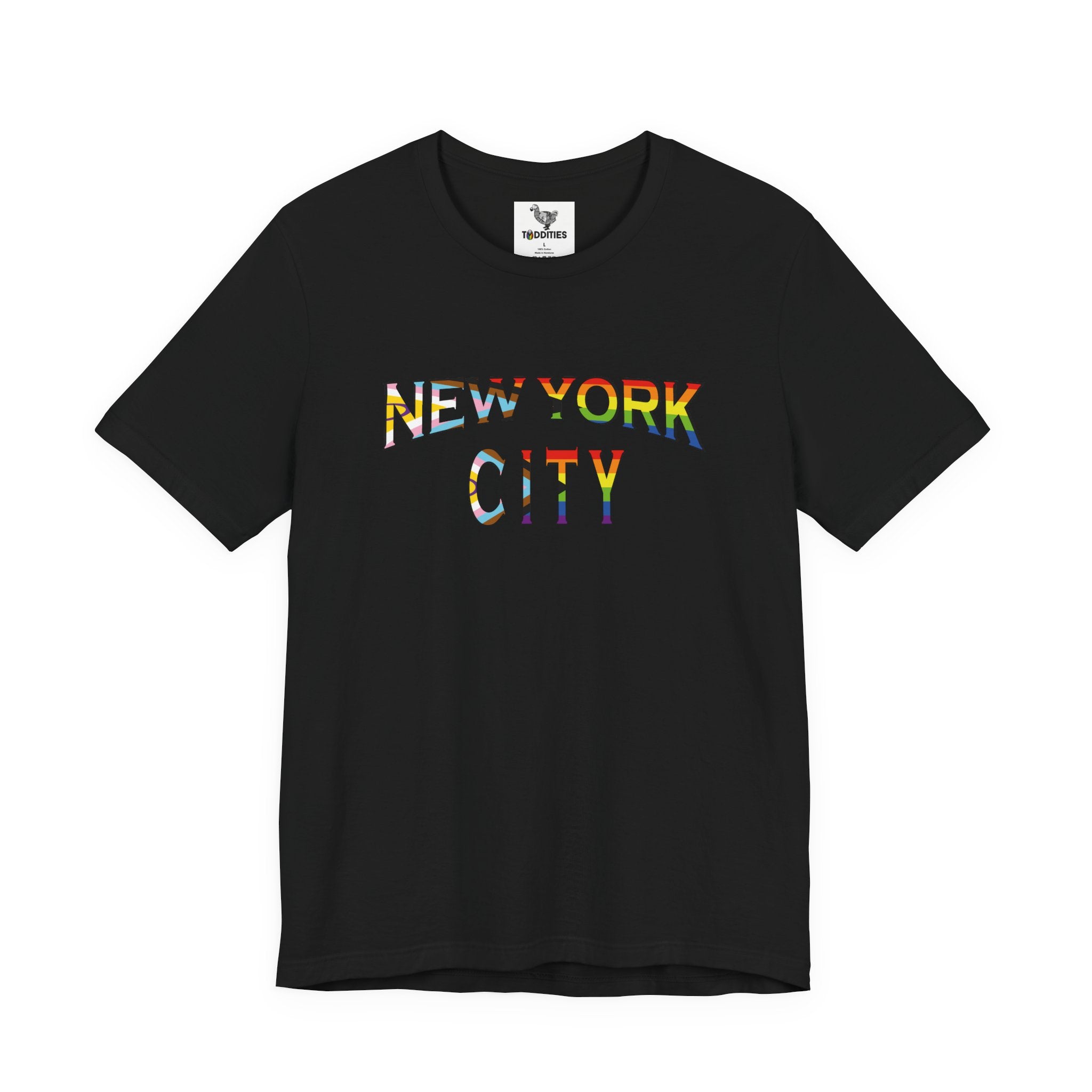 NEW YORK CITY Text Intersex Progress Pride Flag Unisex Jersey Short Sleeve Tee