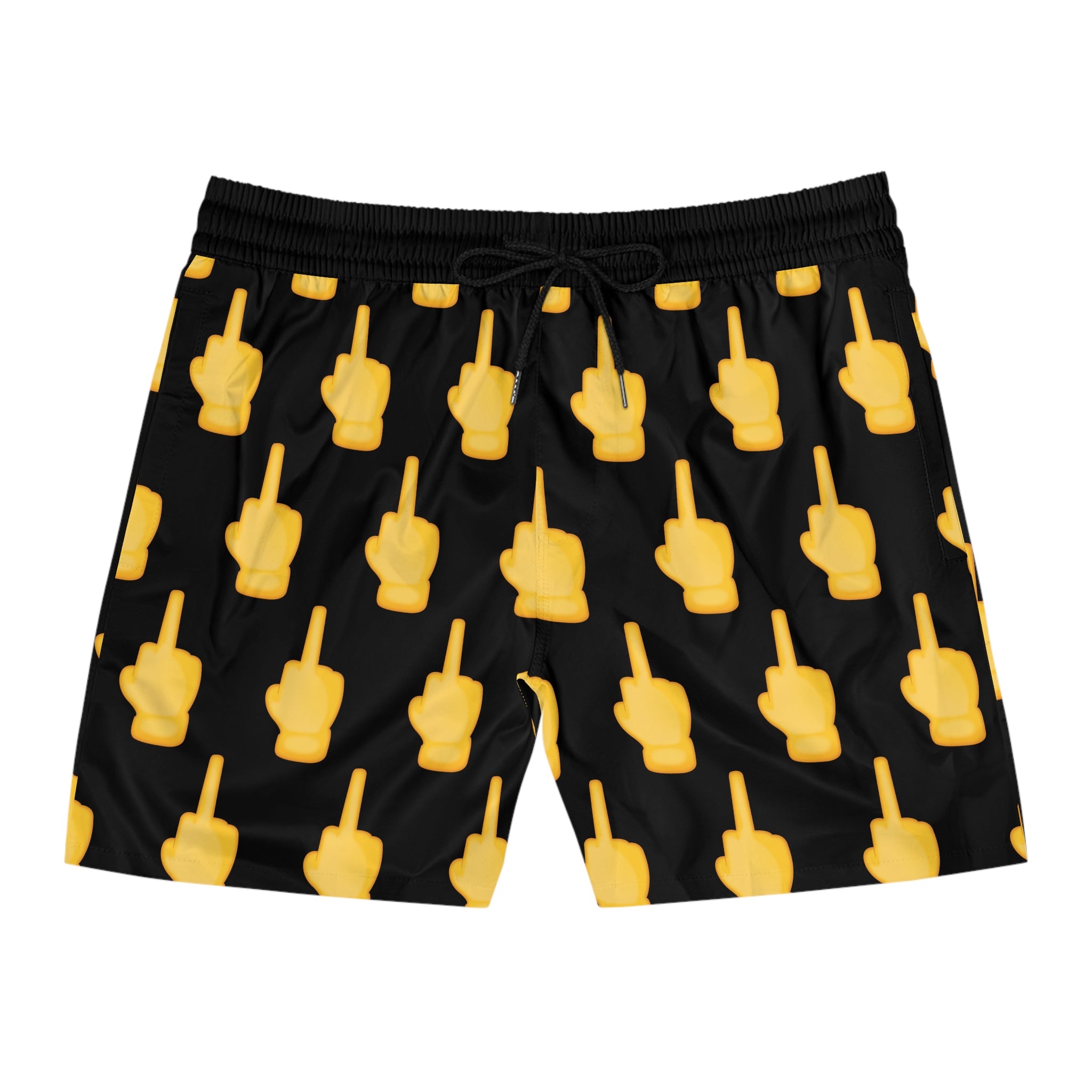 Middle Finger FUCK YOU Emoji Mid-Length Swim Shorts