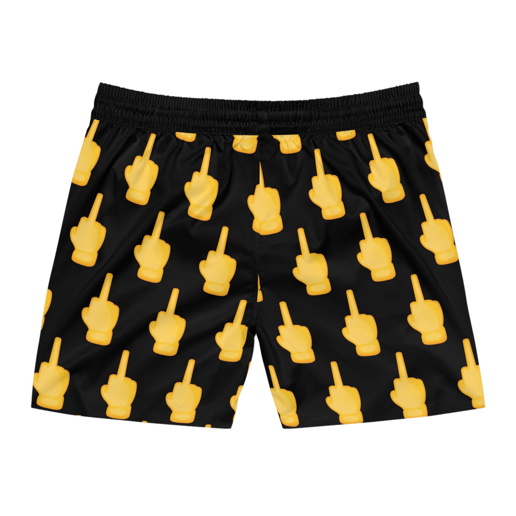 Middle Finger FUCK YOU Emoji Mid-Length Swim Shorts
