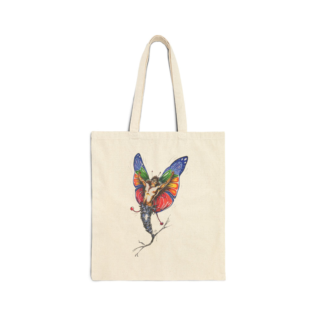 Butterfly Fairy with Rainbow Wings Canvas Tote Bag